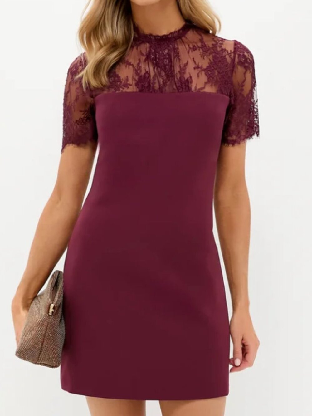 Oxblood Lace Agatha Mini Dress